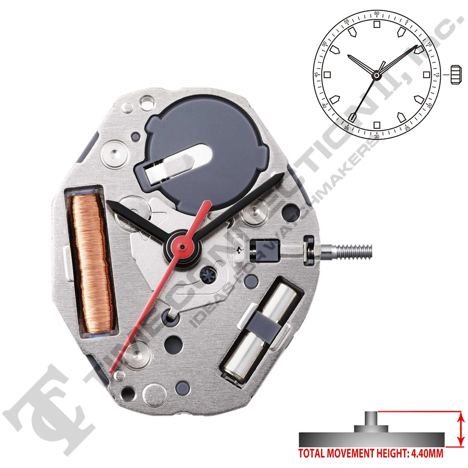 Miyota/Citizen LTD GL34 Japan Quartz Movement Ht. 4.40MM (Replaced Miyota GL36)
